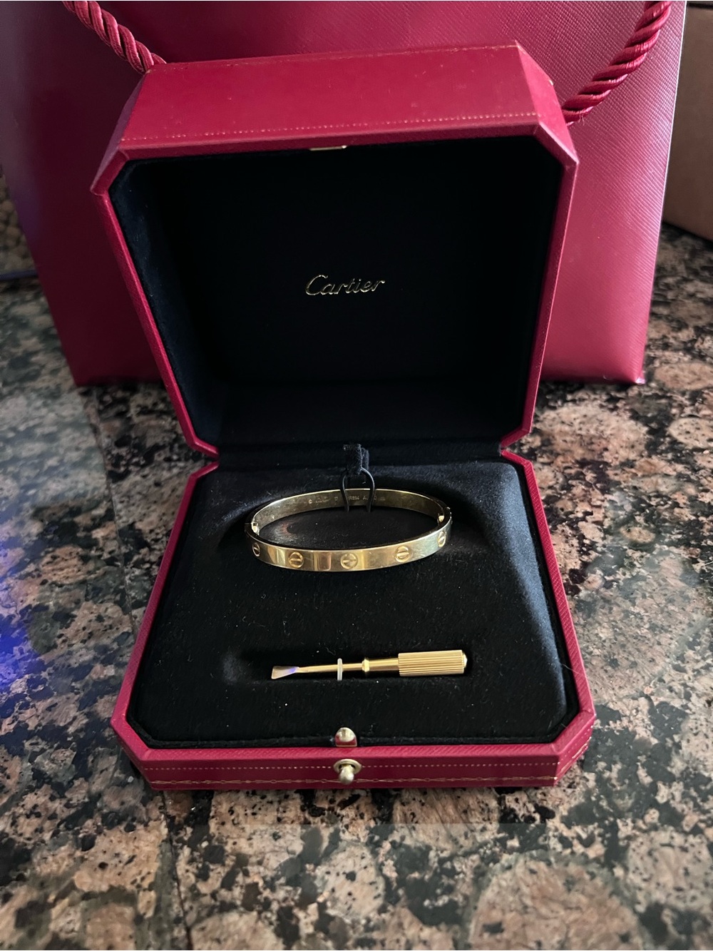 Cartier Gold Screw-Accent Bangle Bracelet